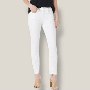 7 For All Mankind White Ankle Cropped Jeans Skinny Mid Rise